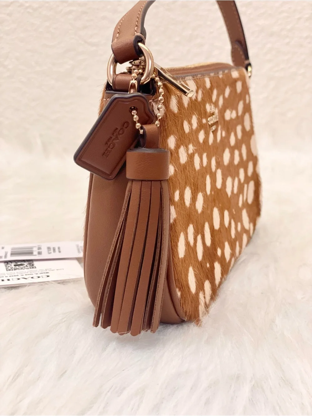 Coach Nolita 19 With Deer Print Shoulder Bag Wristlet in Brown Multi CDW35